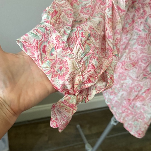 Elegant Pink Floral Women's Blouse - Picture 4 of 8